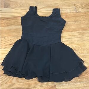 Black Leotard with Attached Skirt